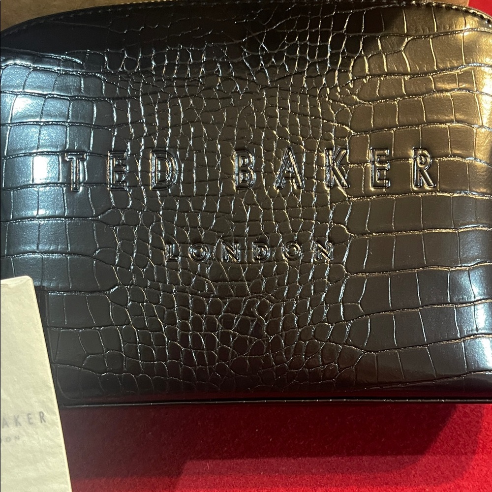 Ted Baker London Black Croc-Embossed Clutch